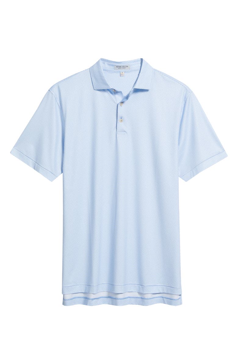 Peter Millar Medina Microprint Performance Jersey Polo, Alternate, color, Bluebird