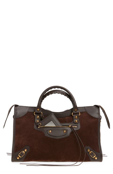 Medium Le City Suede Satchel