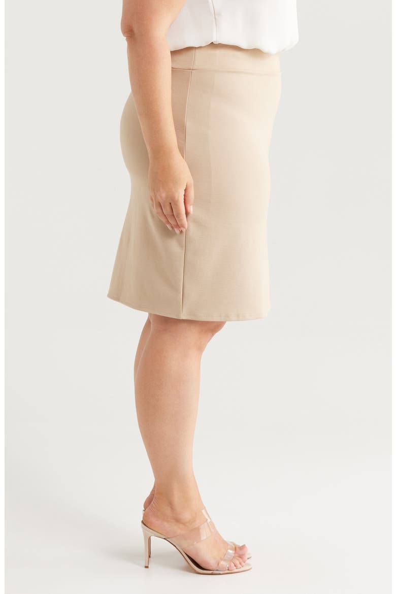 Solid Color Elastic Waist Stretch Skirt, Alternate, color, MOCHA
