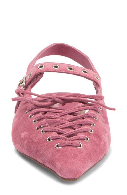 Jeffrey Campbell Geralt Pointed Toe Slingback Flat In Dusty Rose Suede