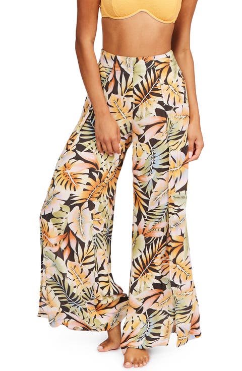 Split Spirit Floral Wide Leg Pants