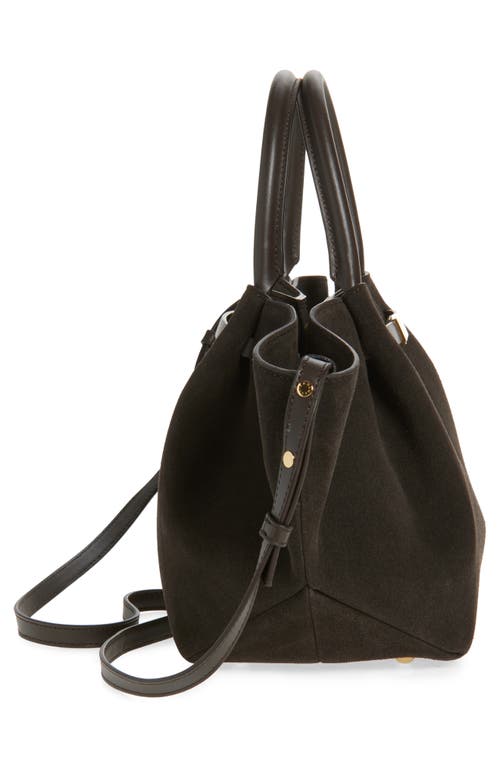 Demellier New York Leather East/west Midi Tote In Brown