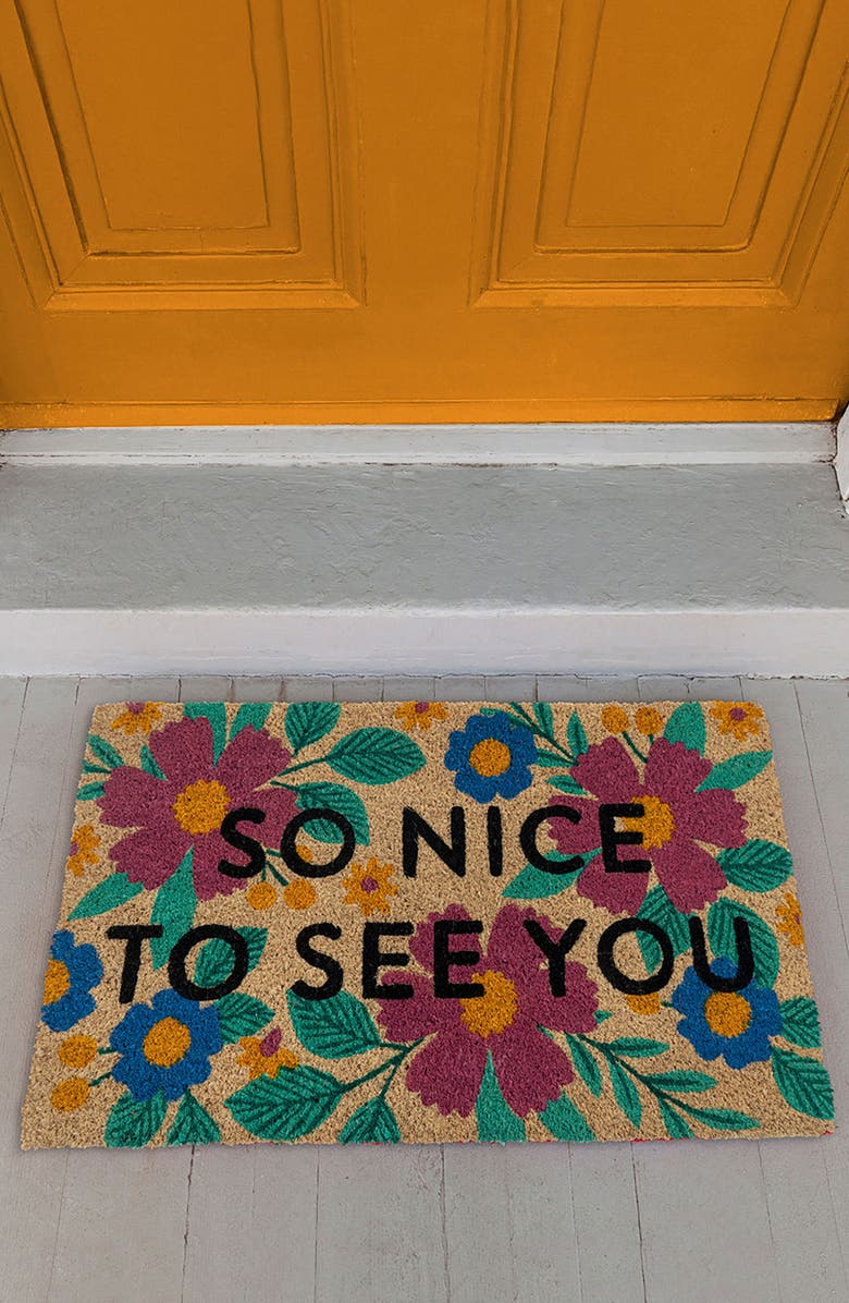 ENTRYWAYS Nice to See You Doormat, Alternate, color, Brown Multi