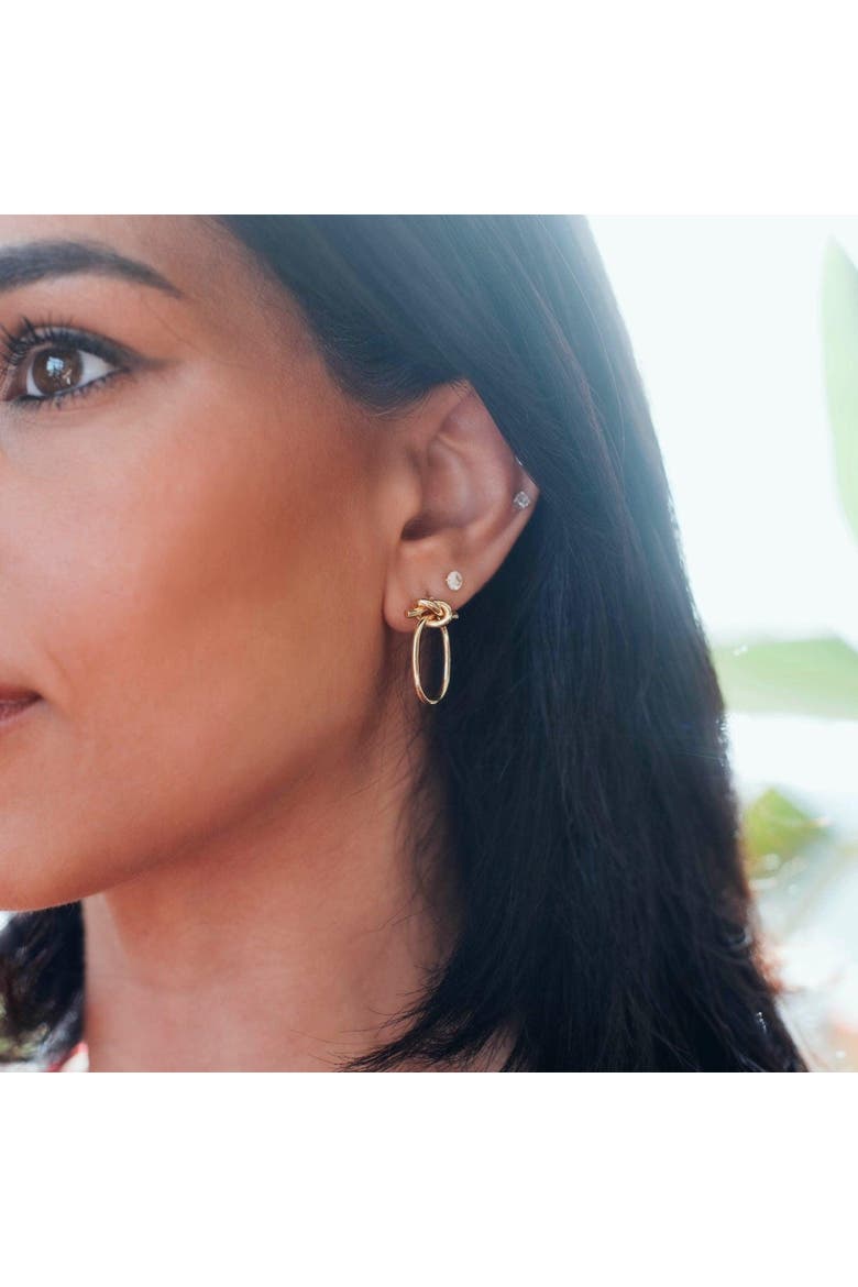 The Ellington Knot Drop Earrings, Alternate, color, Gold