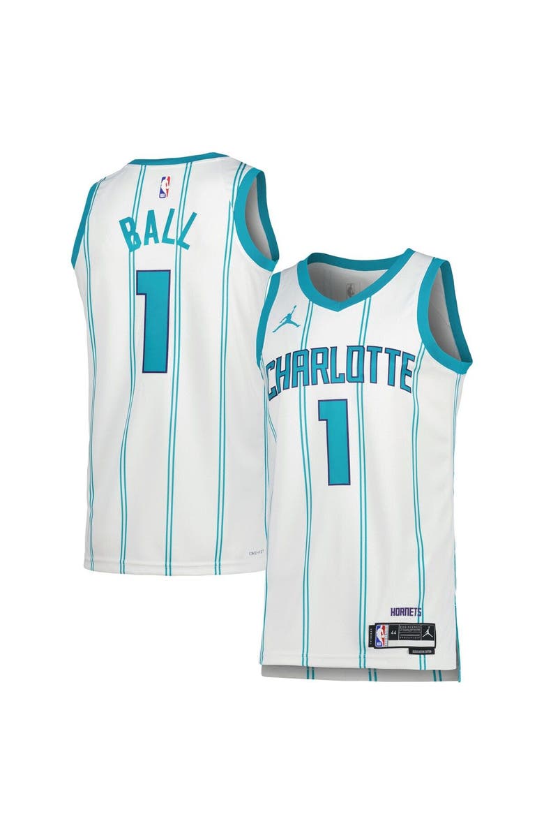 Jordan Brand Unisex Jordan Brand LaMelo Ball White Charlotte Hornets Swingman Jersey - Association Edition, Main, color, White