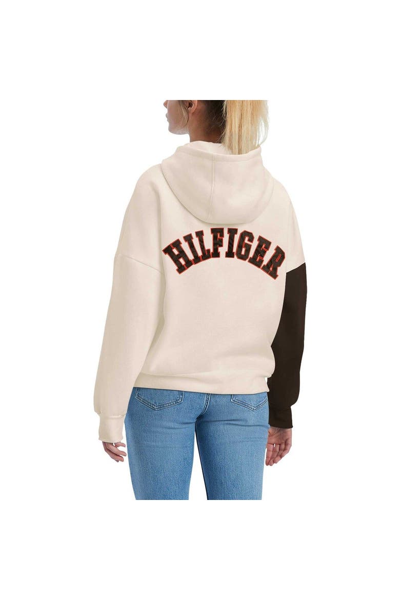 Women's Tommy Hilfiger Cream/Brown Cleveland Browns Harriet Pullover Hoodie, Alternate, color, Cream