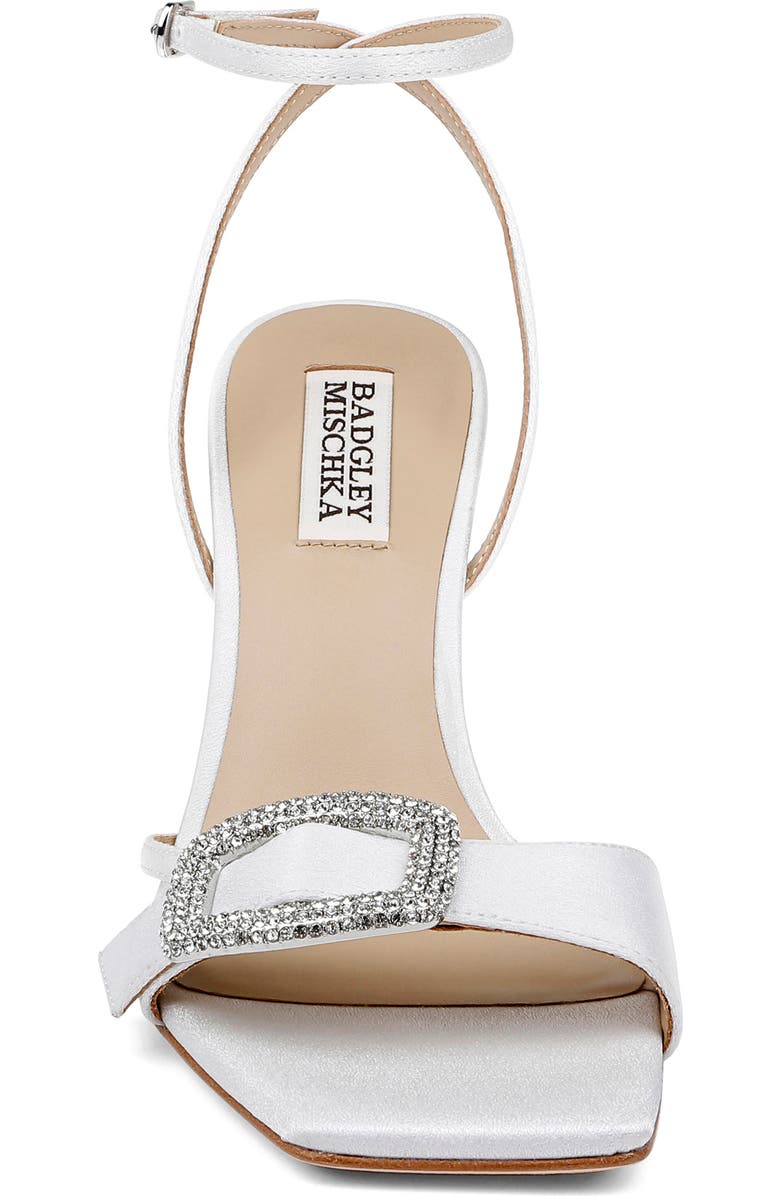 Badgley Mischka Collection Judith Ankle Strap Sandal, Alternate, color, White Crepe