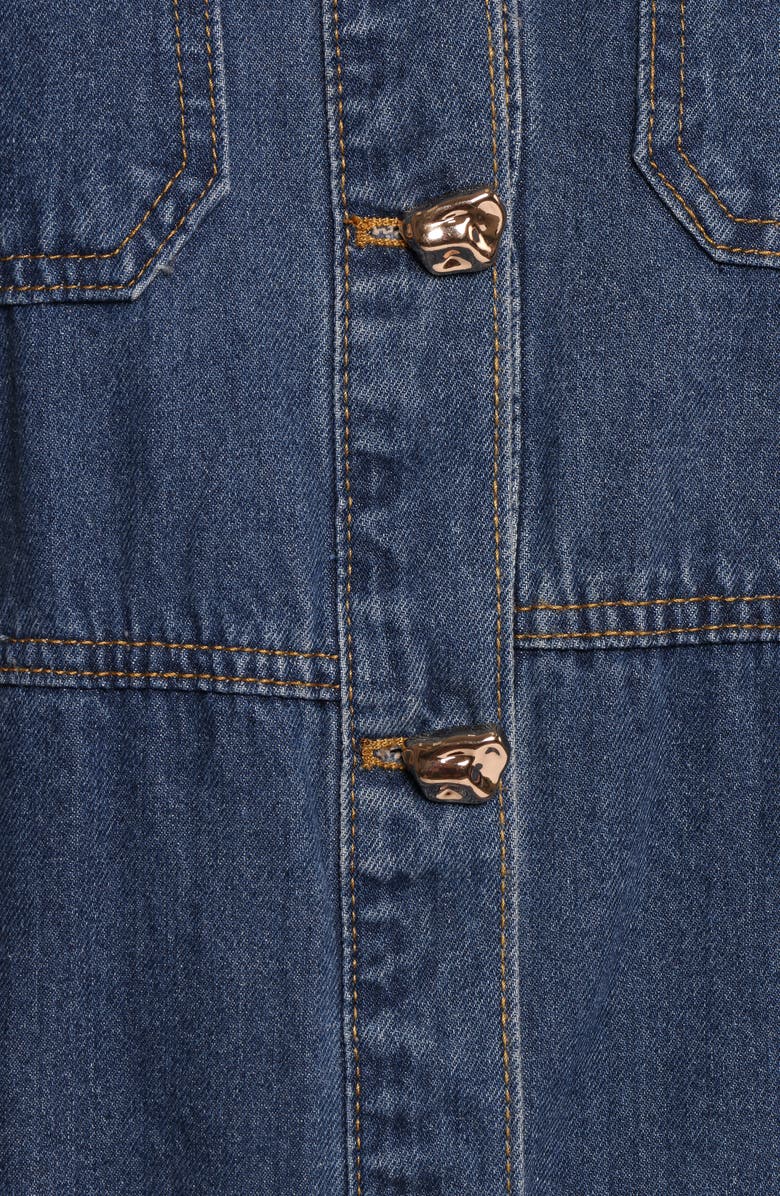 Petal & Pup Fleming Denim Mini Shirtdress, Alternate, color, Denim