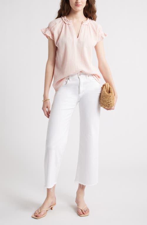 Caslonr Caslon(r) Ruffle Cotton Gauze Top