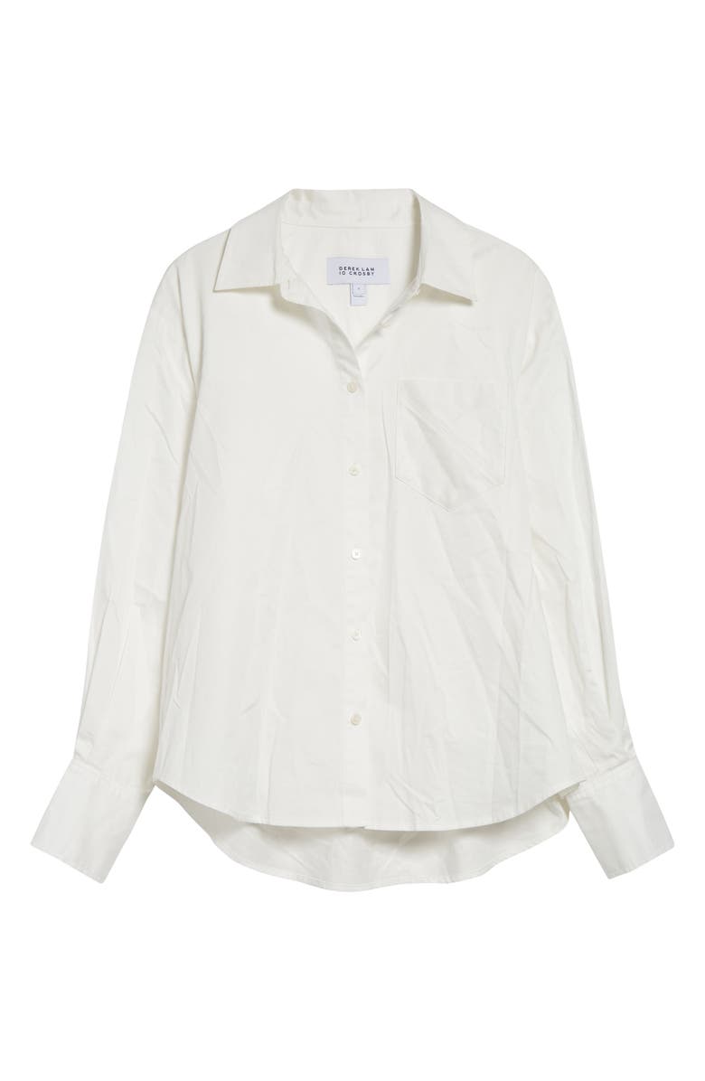 Derek Lam 10 Crosby Edeline Cotton Button-Up Shirt with Tie, Alternate, color, White