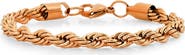 STEELTIME Men's 18k Gold Plated Rope Chain Bracelet