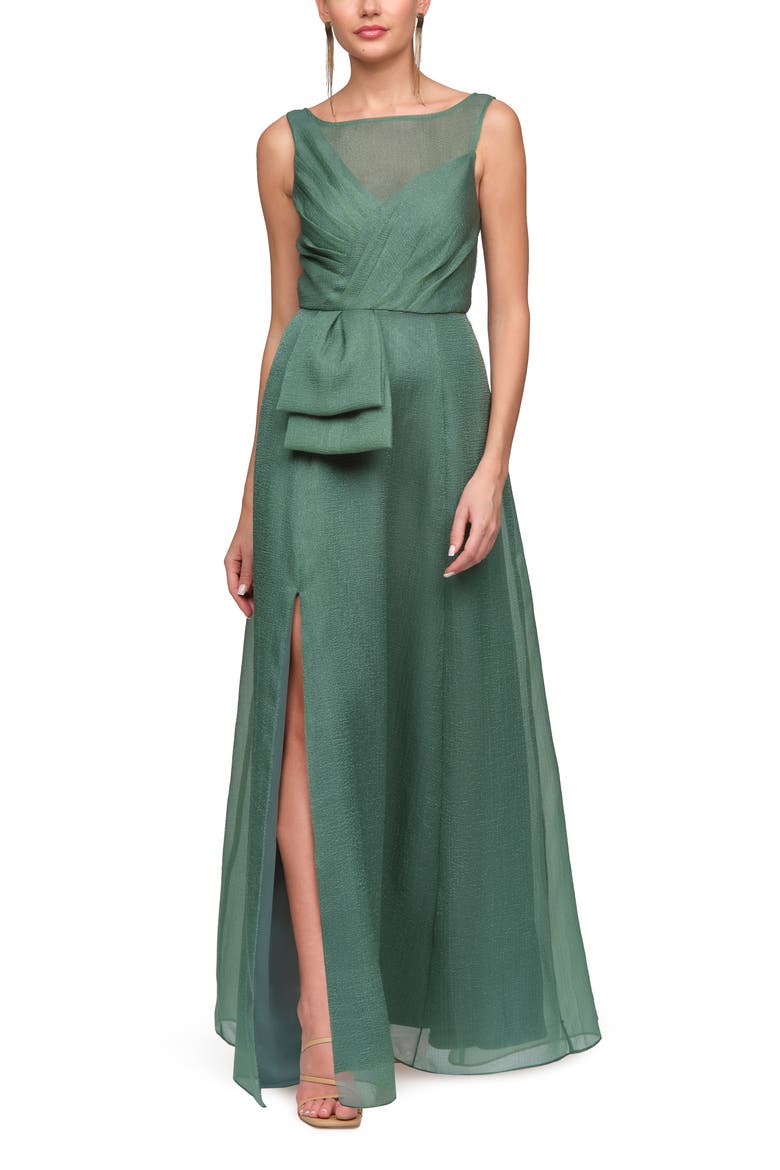 Carey Organza Gown, Main, color, MALLARD