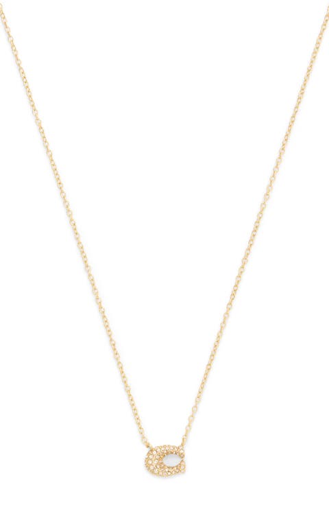 Pavé Signature C Short Pendant Necklace