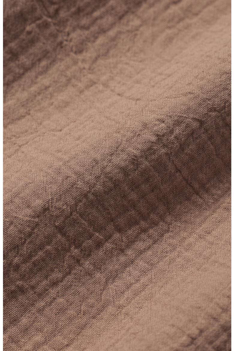 Organic Cotton Coastal Double Gauze Short Sleeve Popover, Alternate, color, Driftwood Brown