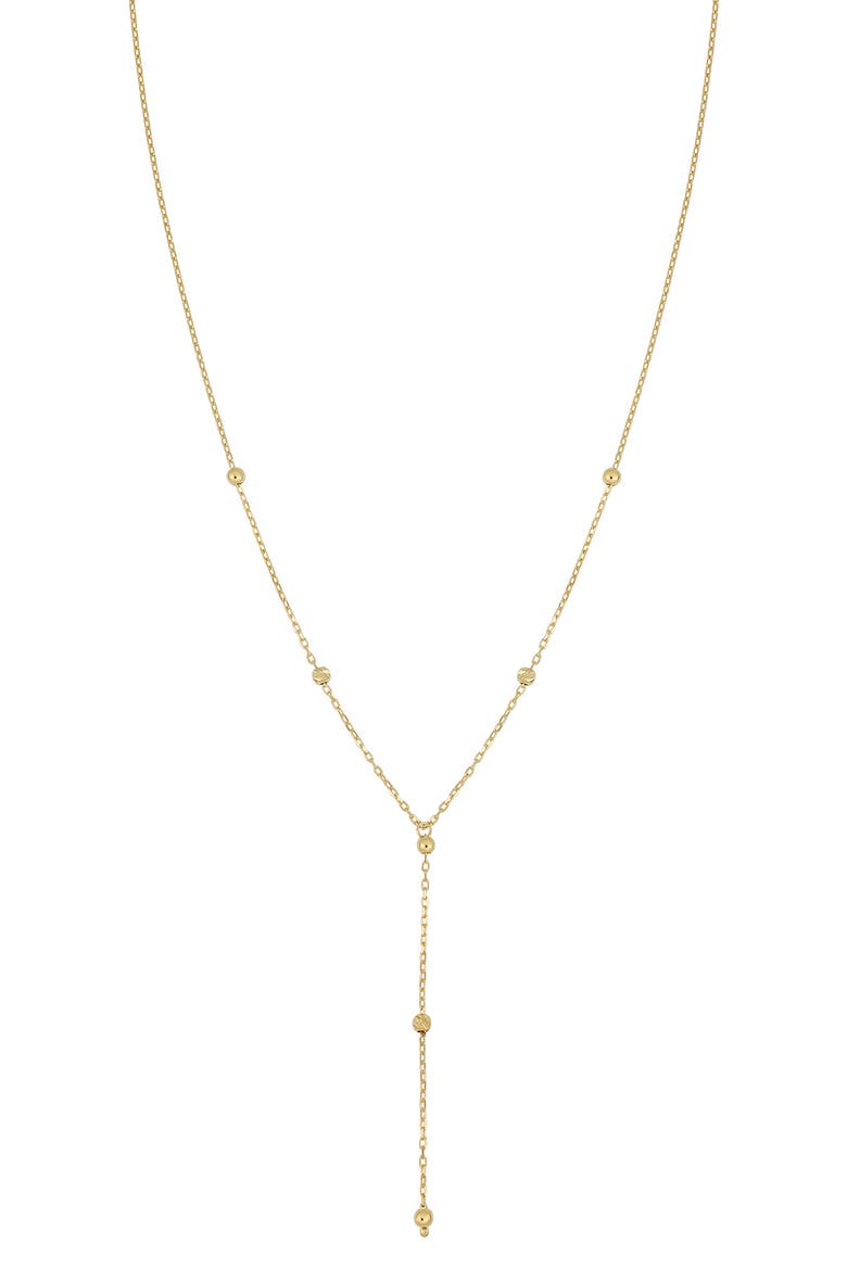 14K Gold Beaded Y-Necklace, Main, color, 14K YELLOW GOLD