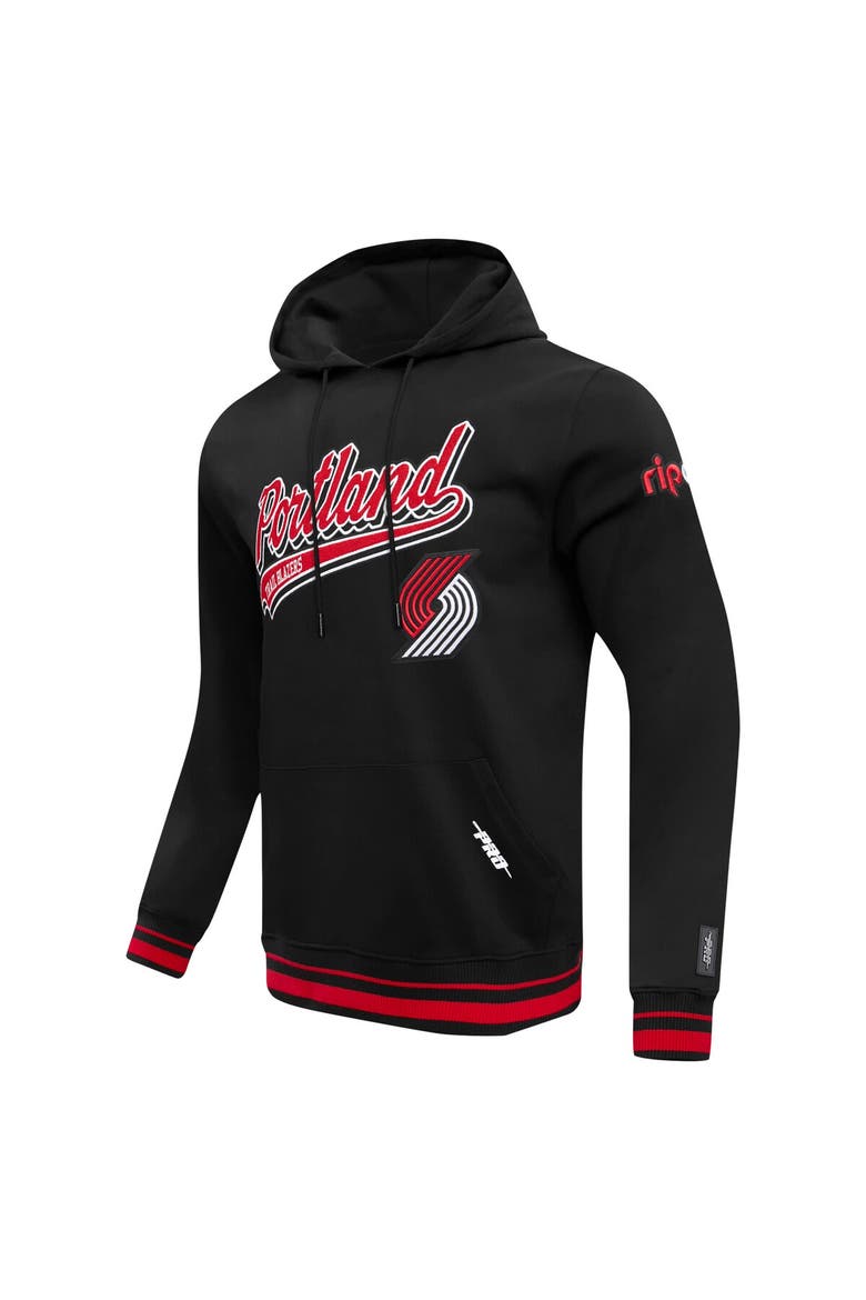 Men's Pro Standard Black Portland Trail Blazers Script Tail Pullover Hoodie, Alternate, color, Black
