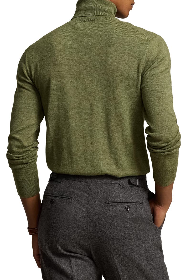 Merino Wool Turtleneck Sweater, Alternate, color, CLASSIC OLIVE HEATHER