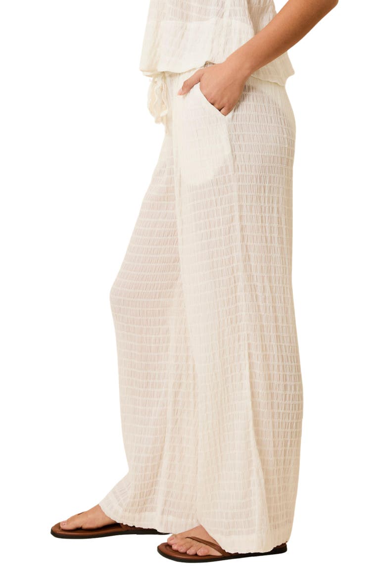 The Ashling Textured Semisheer Cover-Up Pants, Alternate, color, OPTIC WHITE