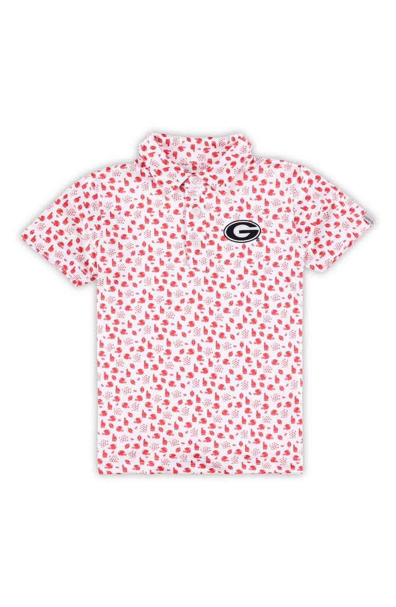 GARB Toddler Garb White Georgia Bulldogs Earnest Allover Print Polo, Alternate, color, 