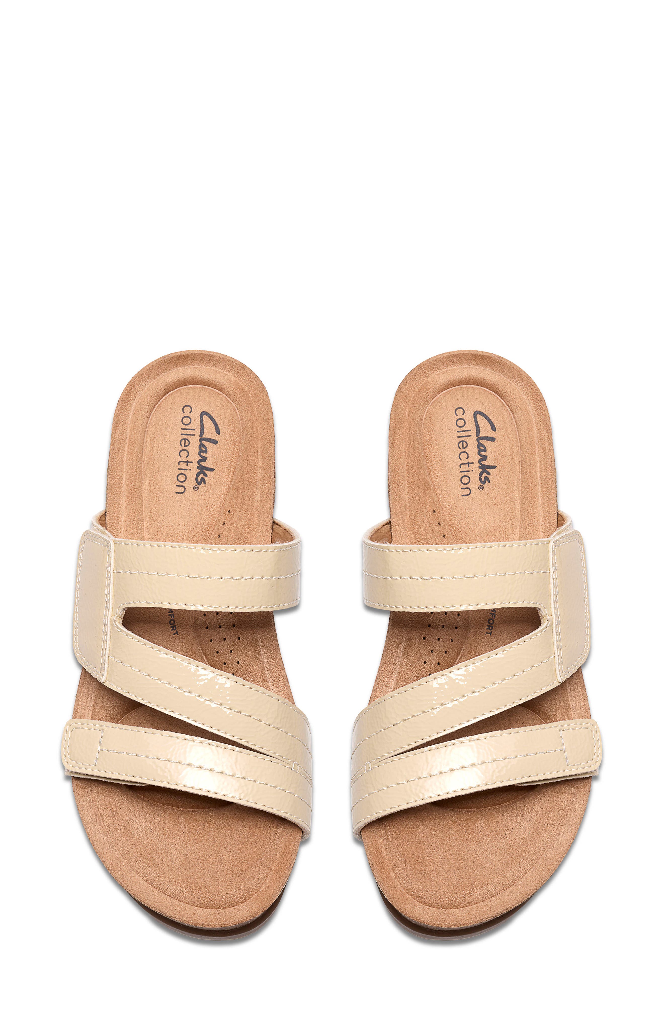 Calenne Holly Wedge Slide Sandal, Alternate, color, CREAM PATENT