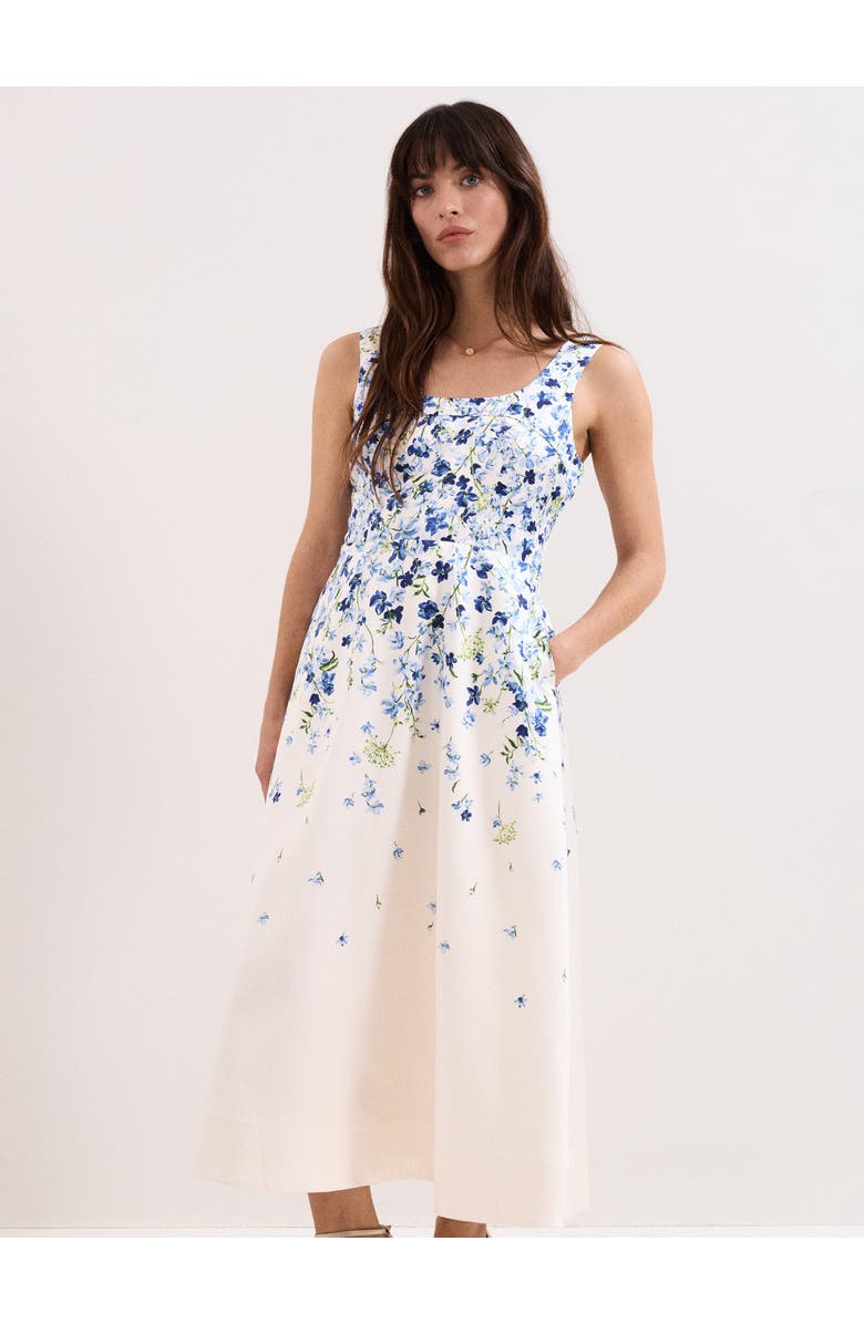 Phase Eight Orla Floral Midi Dress, Alternate, color, Cream