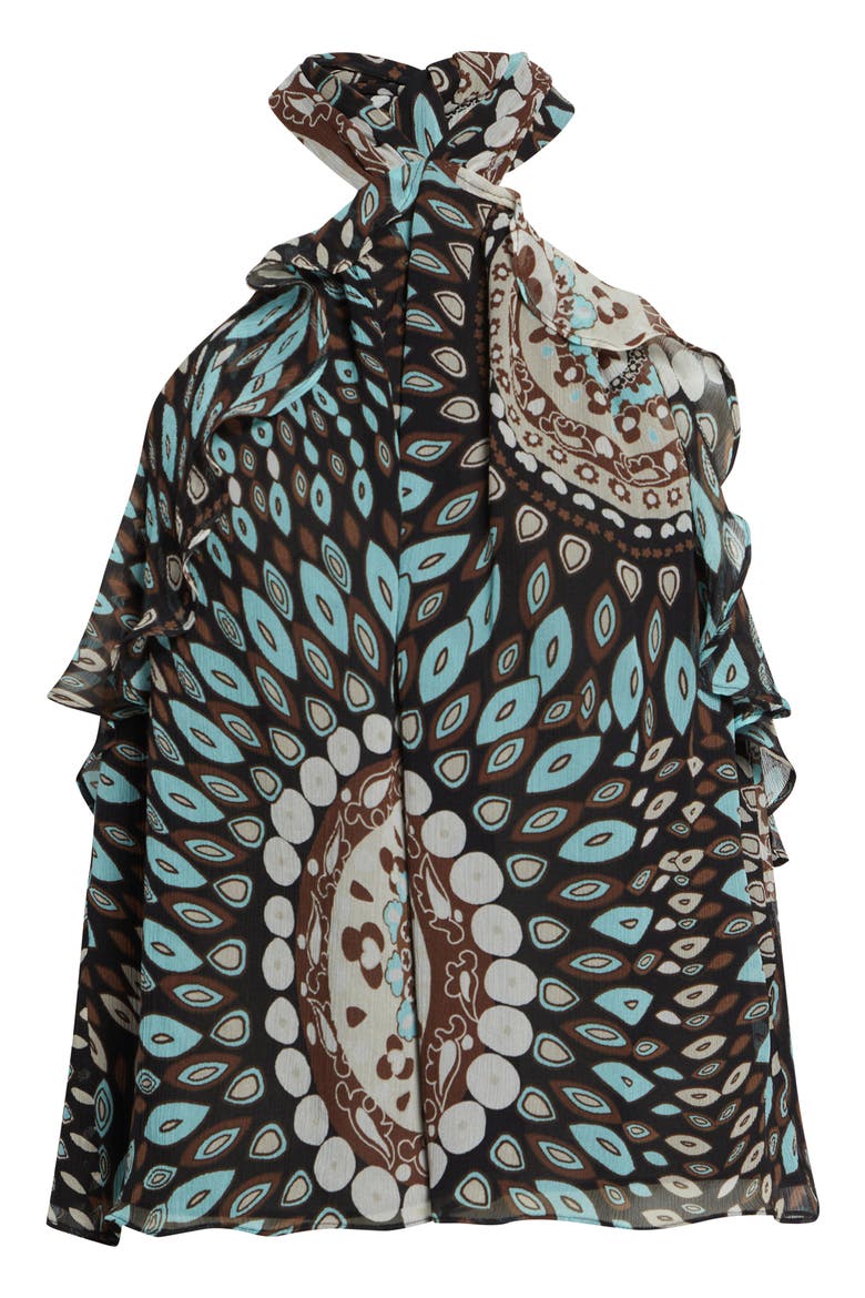 Palma Talia Silk Chiffon Halter Top, Alternate, color, MULTI MEDALLION