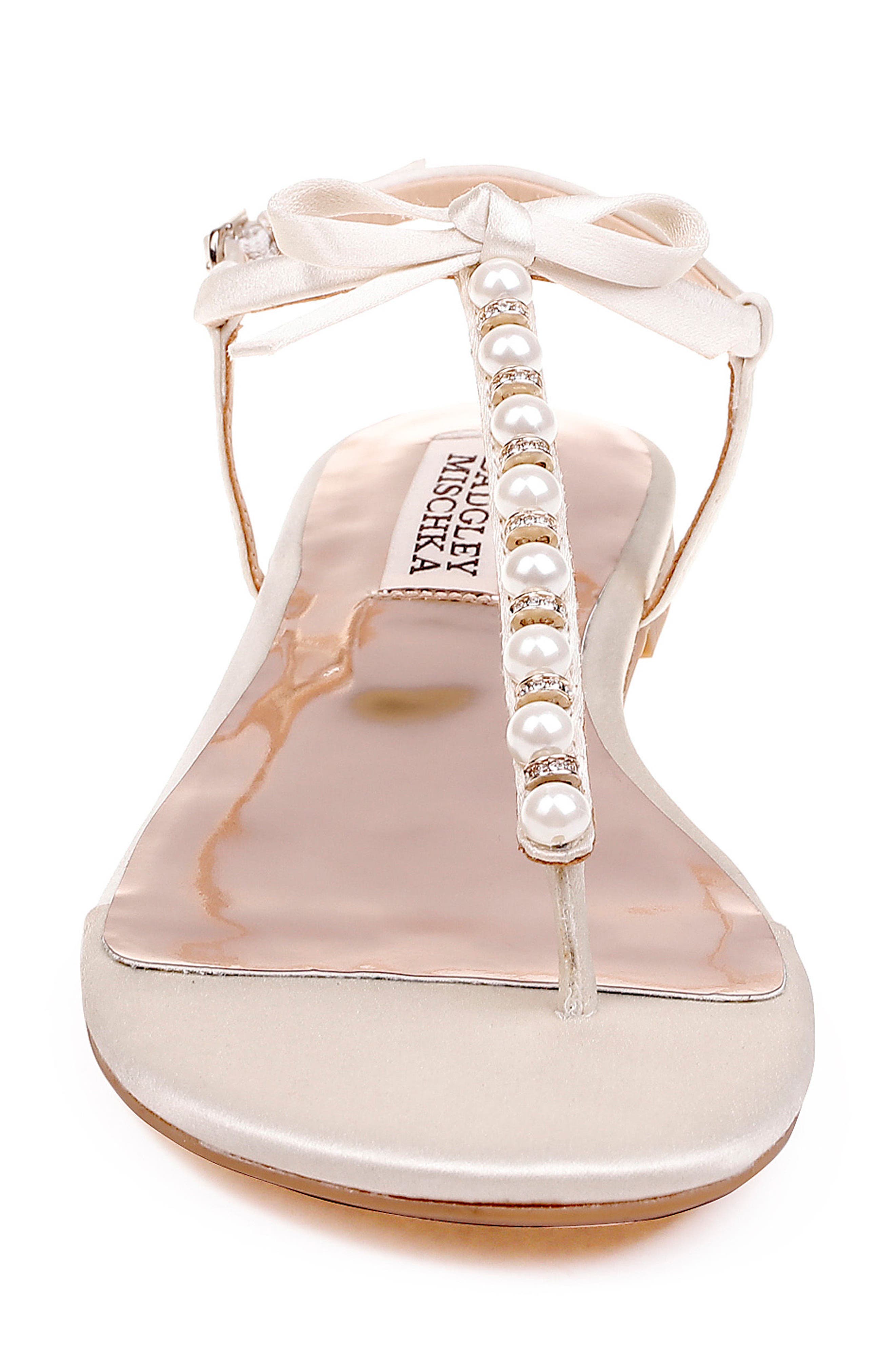 Badgley Mischka Honey Embellished Sandal, Alternate, color, IVORY SATIN