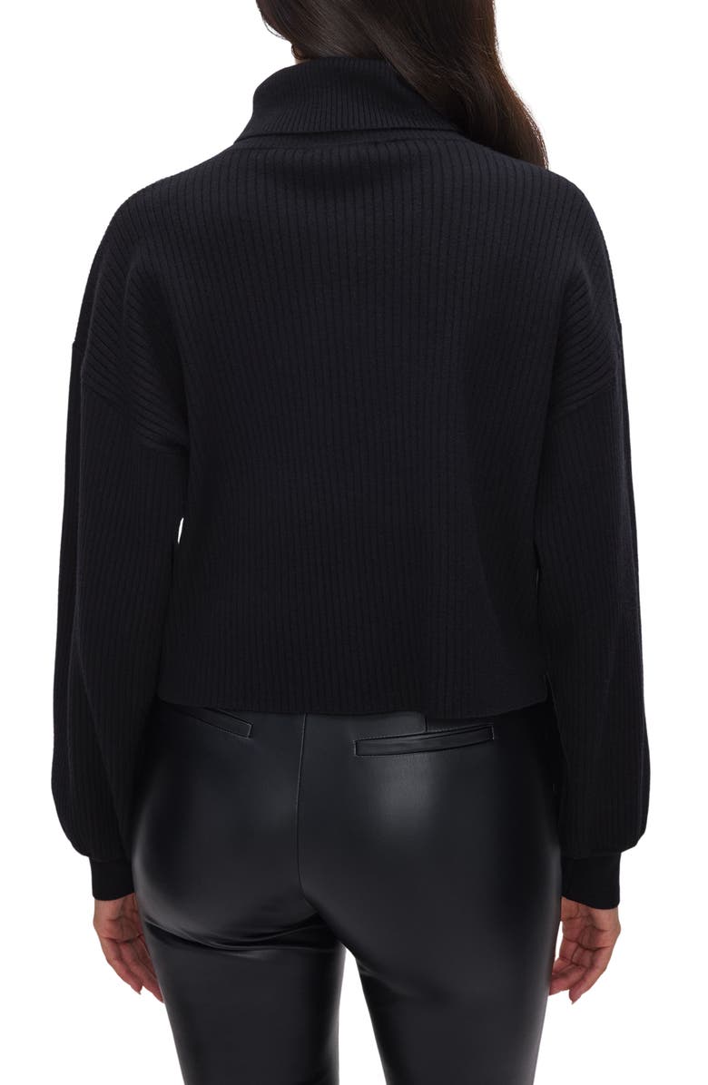 Good American Rib Crop Turtleneck Sweater, Alternate, color,