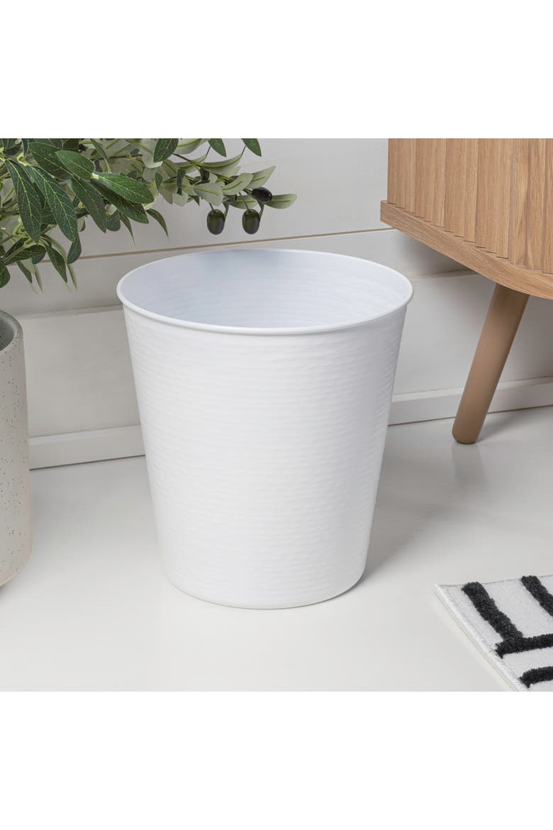 Remi Modern Classic Textured Steel 2-Gallon Wastebasket, Alternate, color, Matte White