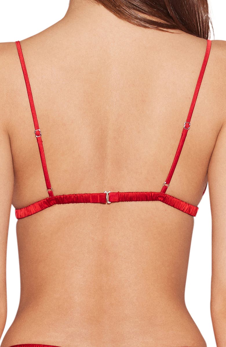 Fleur Du Mal Luxe Wireless Silk Blend Triangle Bra, Alternate, color, Rouge