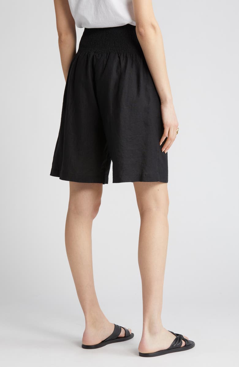 Masai Copenhagen Pinja Smocked Back Linen Shorts, Alternate, color,