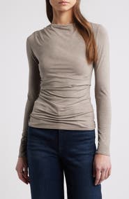 rag & bone Luca Long Sleeve Shirred T-Shirt