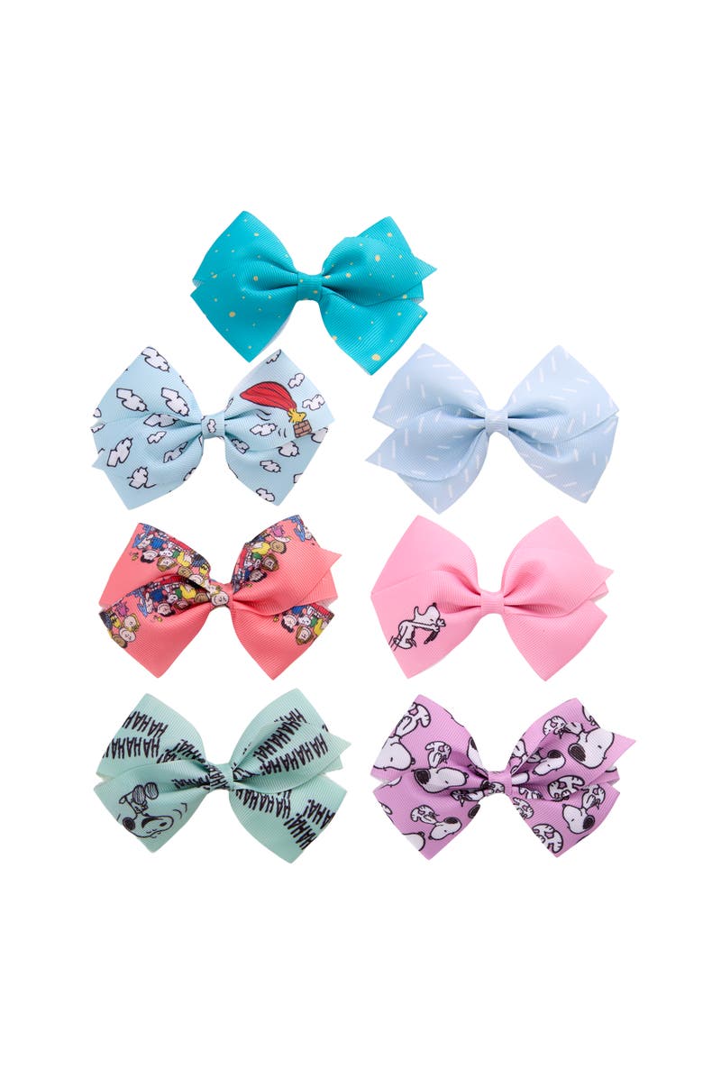 PEANUTS Snoopy Woodstock Hair Bows 7-Piece Set Peanuts Gifts, Main, color, Multicolored