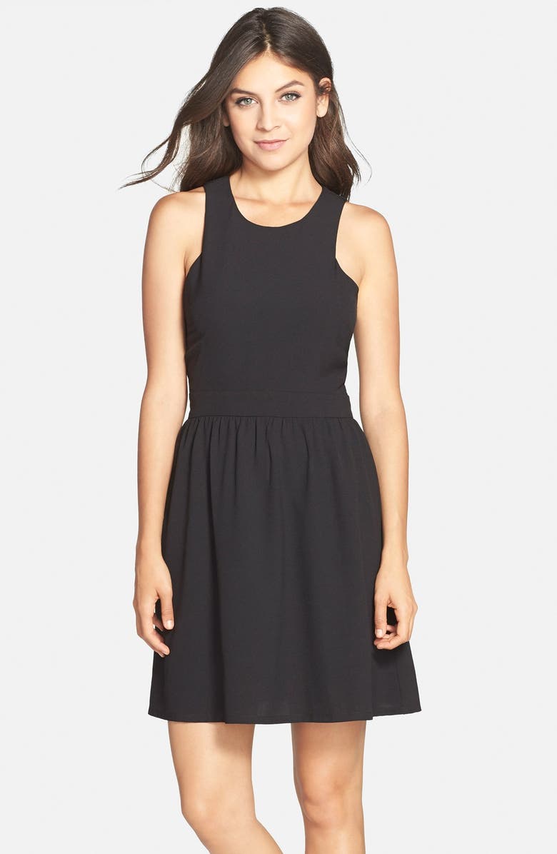 Charles Henry Crepe Fit & Flare Dress, Main, color, 