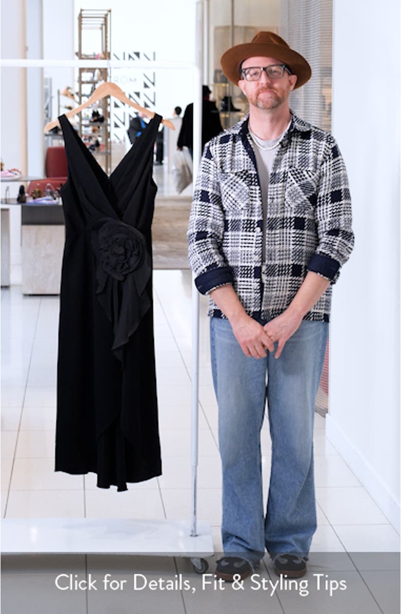 Floral Detail Crepe Cocktail Dress, sales video thumbnail