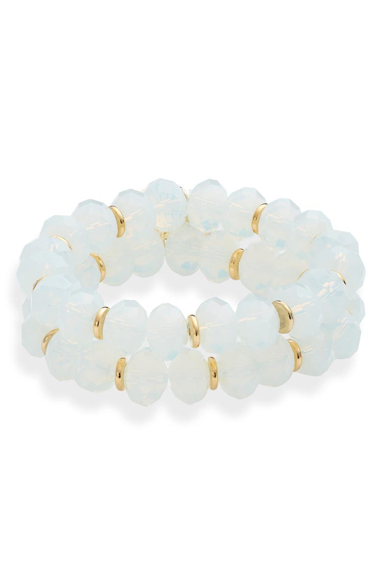 Bourbon and Boweties Bourbon & Bowties Set of 2 Beaded Stretch Bracelets, Main, color, 