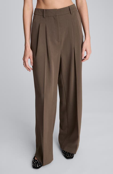 Double Pleat High Waist Wide Leg Pants