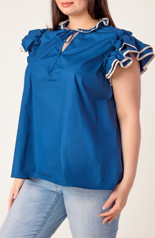 Flying Tomato Flutter Sleeve Top In Multi