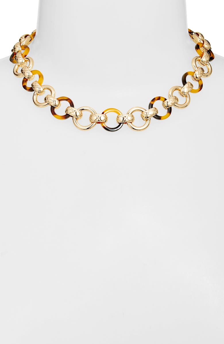 Nordstrom Tortoiseshell Pattern Bold Rolo Chain Necklace, Alternate, color, 