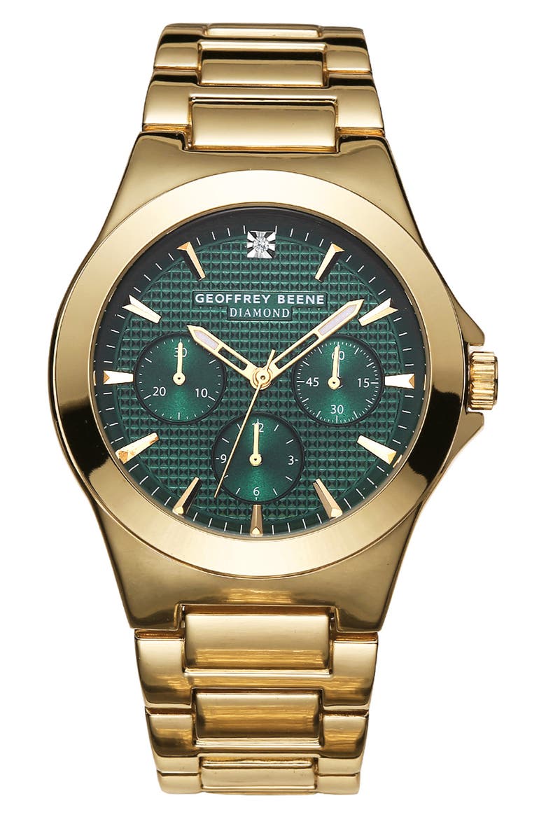 Diamond Textured Dial Bracelet Watch, 43mm, Main, color, GOLD