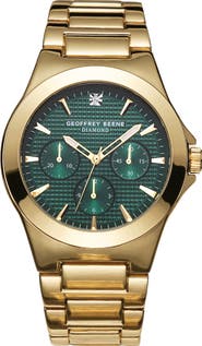 GEOFFREY BEENE Diamond Textured Dial Bracelet Watch, 43mm
