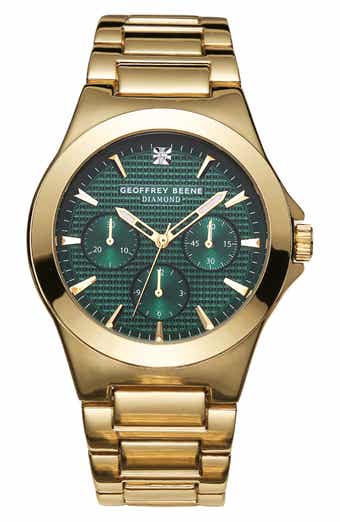 GEOFFREY BEENE Diamond Textured Dial Bracelet Watch, 43mm