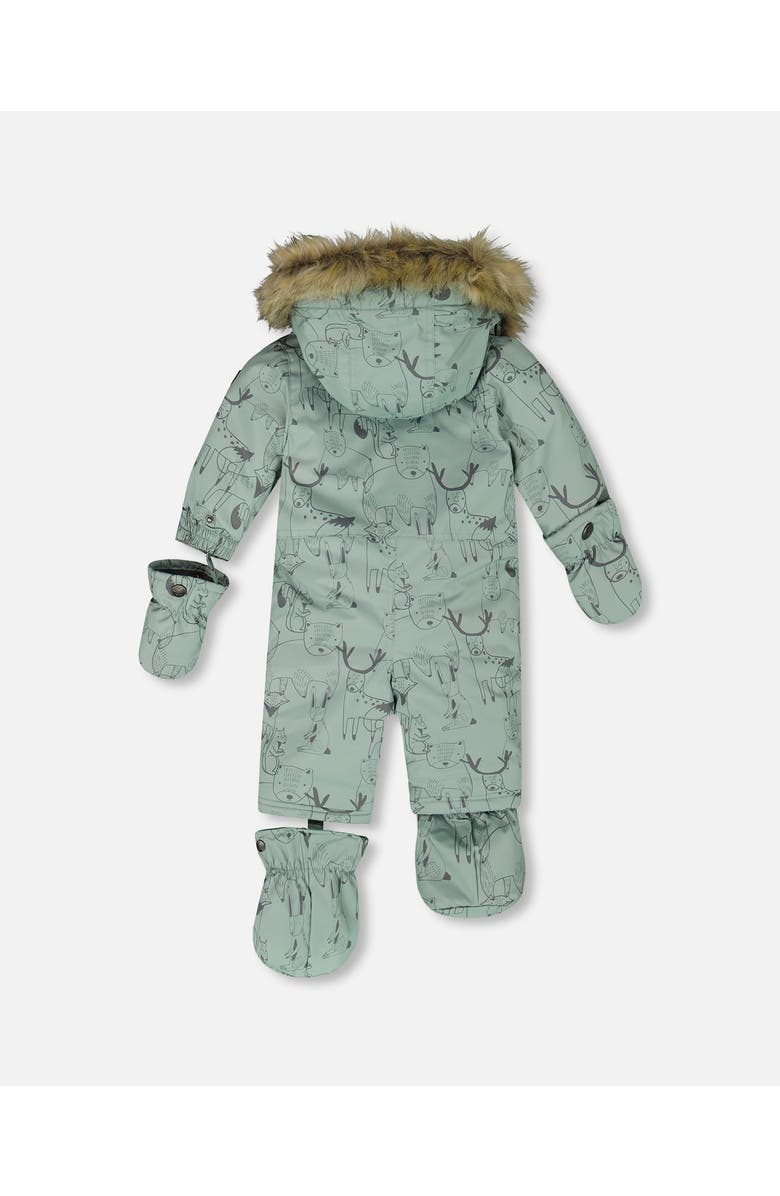 Deux par Deux One-Piece Play Snowsuit Designed for Car Seat Animal, Alternate, color, Sage