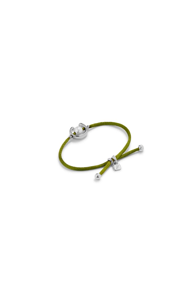 Green Thread Silver-plated Pearl Shell Bracelet, Alternate, color, Silver