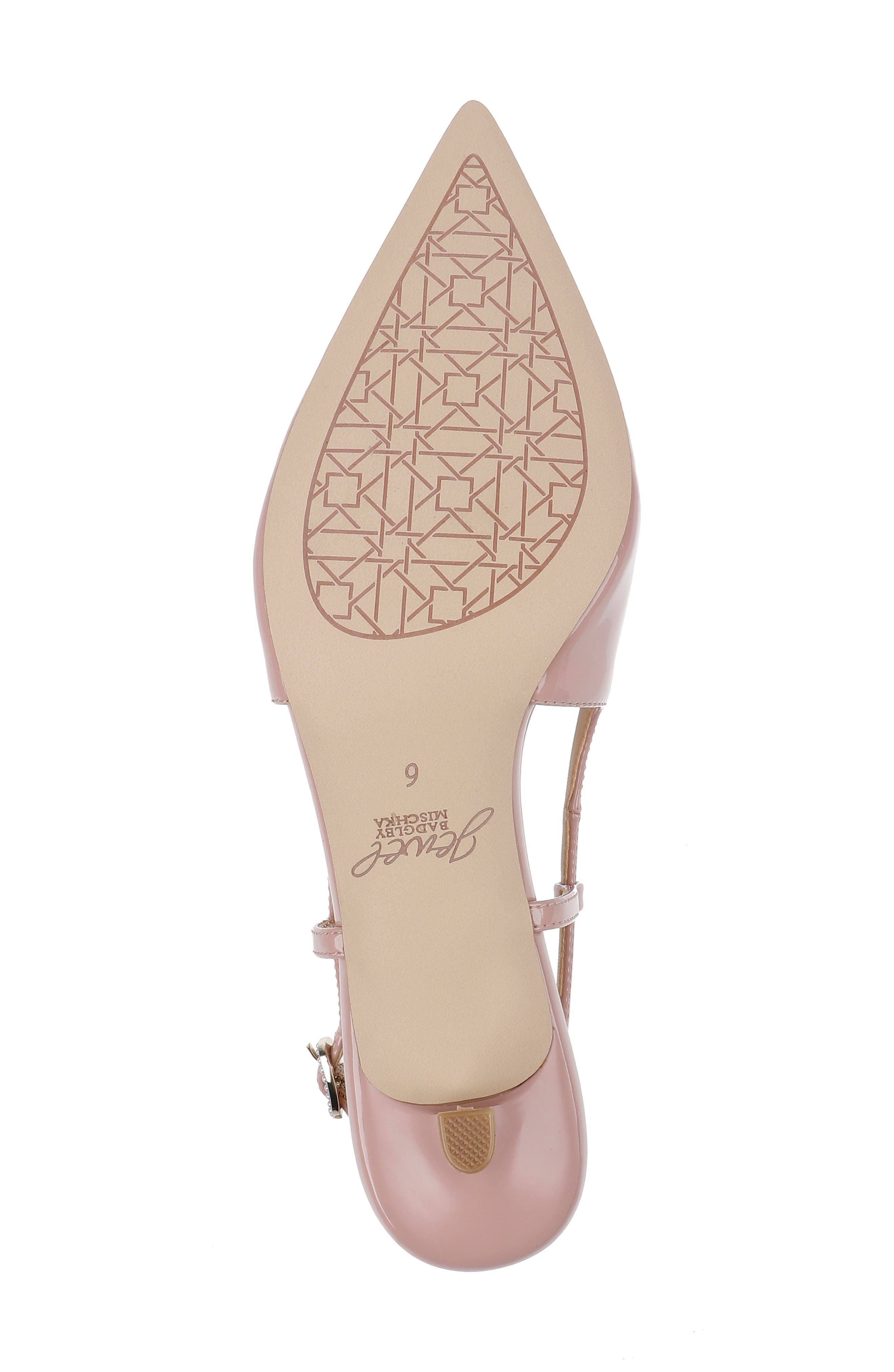 Jewel Badgley Mischka Krystia Slingback Pointed Toe Kitten Heel Pump, Alternate, color, Blushpaten