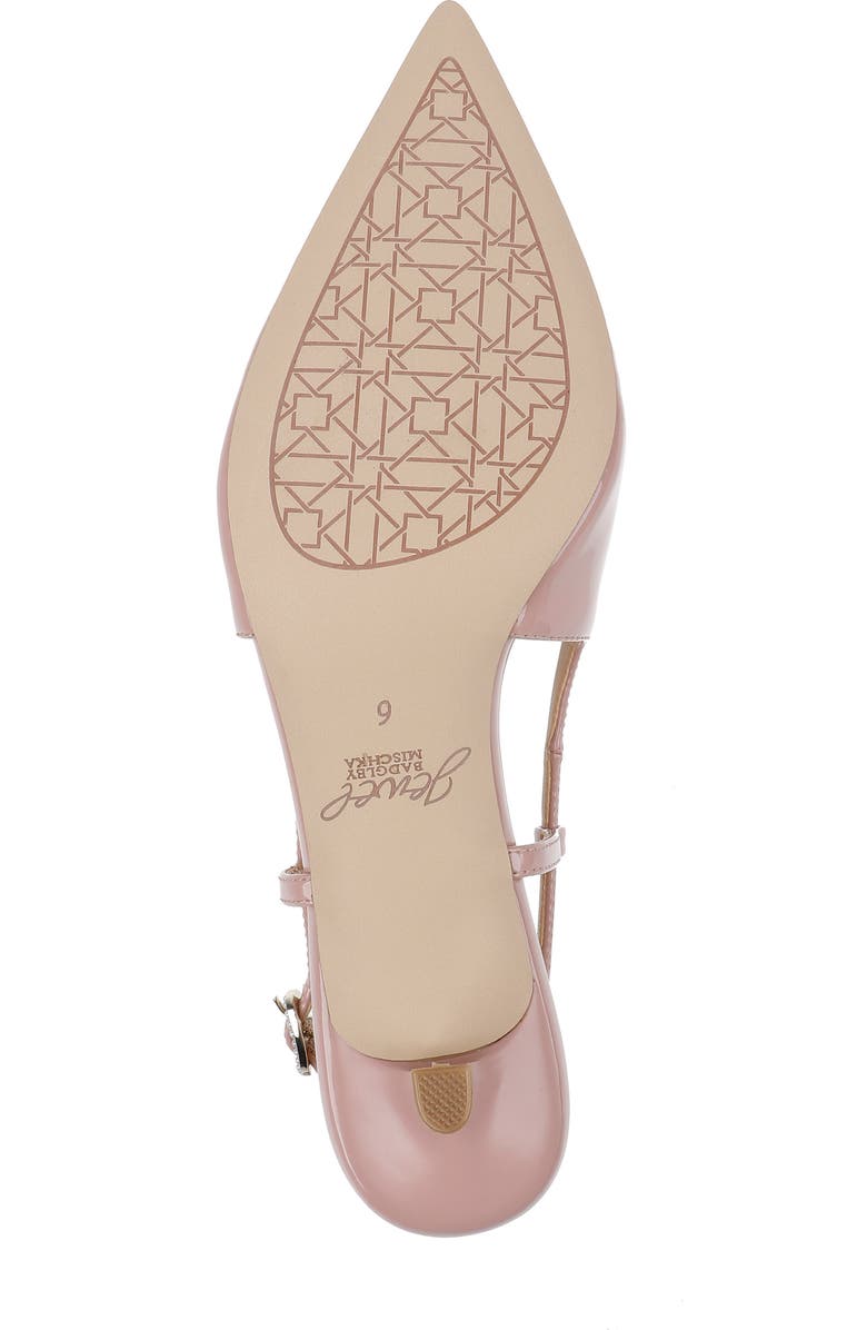 Jewel Badgley Mischka Krystia Slingback Pointed Toe Kitten Heel Pump, Alternate, color, Blushpaten