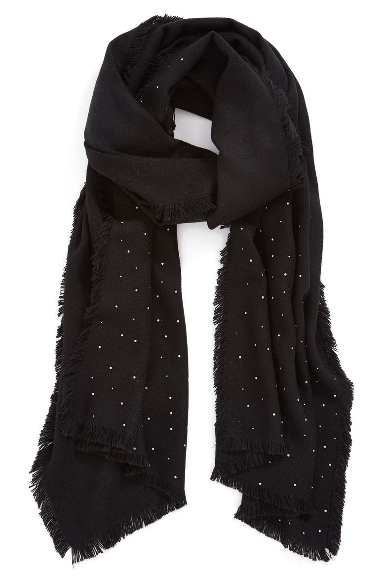 'Glitter Shine' Scarf, Alternate, color, BLACK/ SILVER