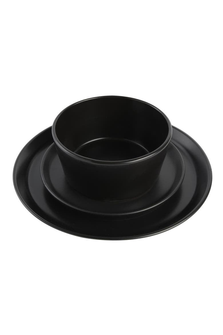 Soho Lounge Sofia Coupe Stoneware Dinnerware Set, Alternate, color, Black