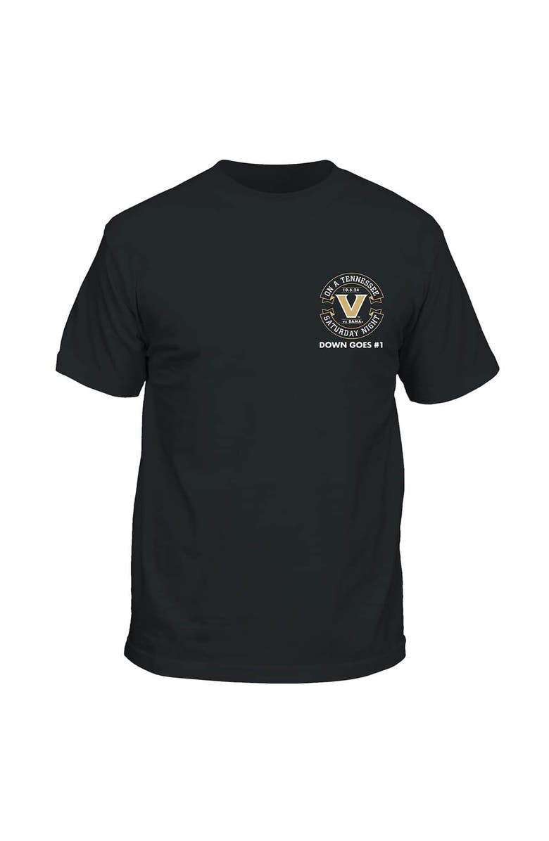 NEW WORLD GRAPHICS Men's Black Vanderbilt Commodores Down Goes #1 T-Shirt, Alternate, color, Black
