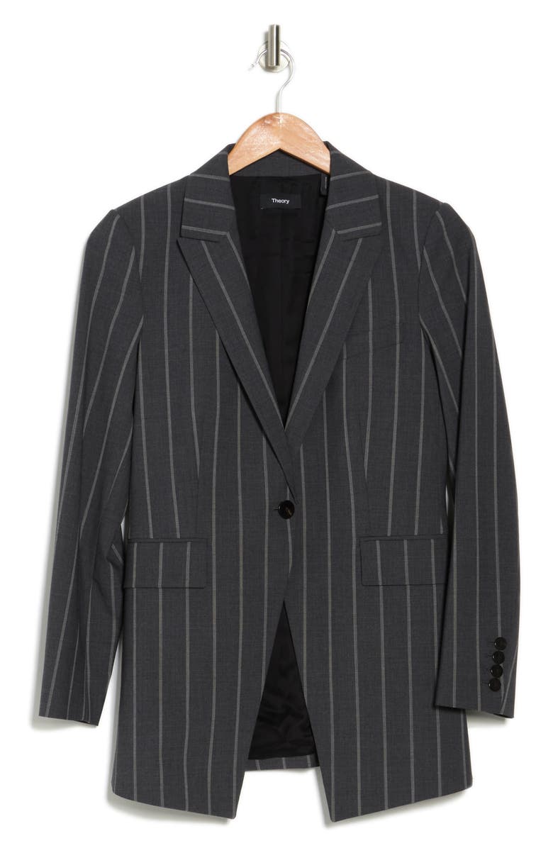 Theory Trace Pinstripe Notch Lapel Blazer, Alternate, color, 